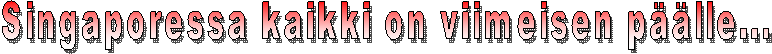 Singaporessa kaikki on viimeisen päälle...